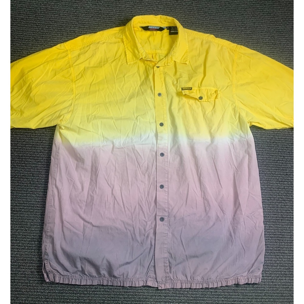 VTG Mecca Shirt Men XXL Short Sleeve Button Up Y2K Skater Hip Hop Multi-Color